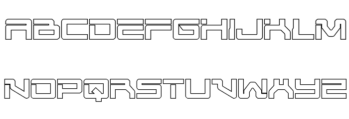 United Planets Outline Font LOWERCASE