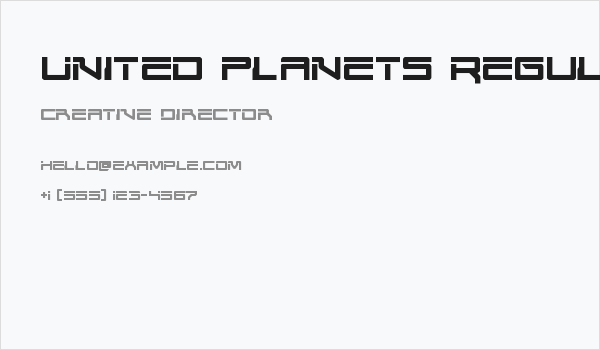 United Planets Regular Business Card