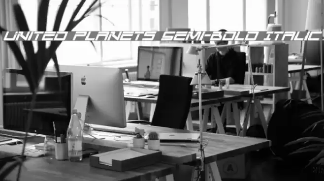 United Planets Semi-Bold Italic Font examples