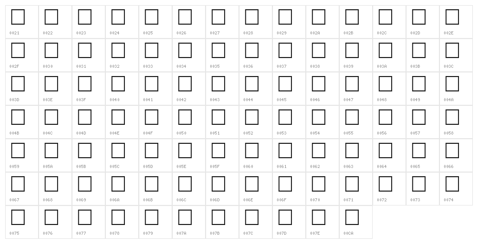United States Regular Character Map