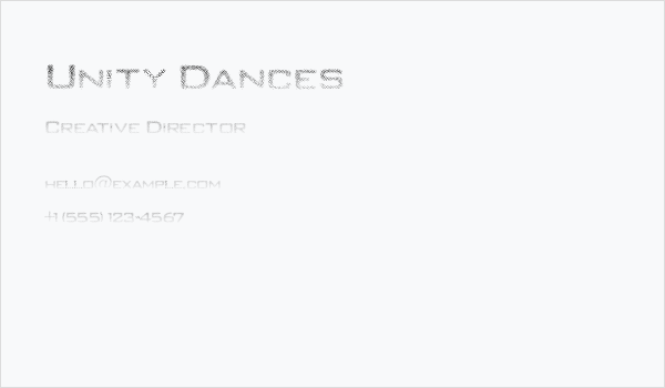 Unity Dances Business Card