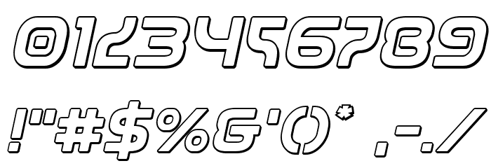 Universal Jack 3D Italic Font OTHER CHARS