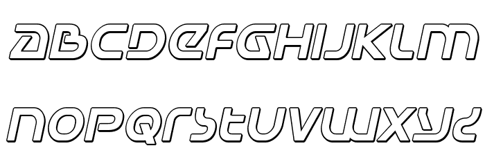 Universal Jack 3D Italic Font LOWERCASE
