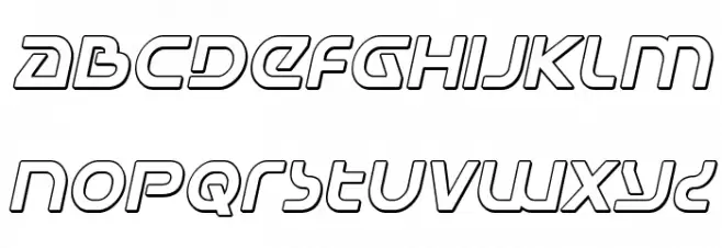 Universal Jack 3D Italic Font LOWERCASE