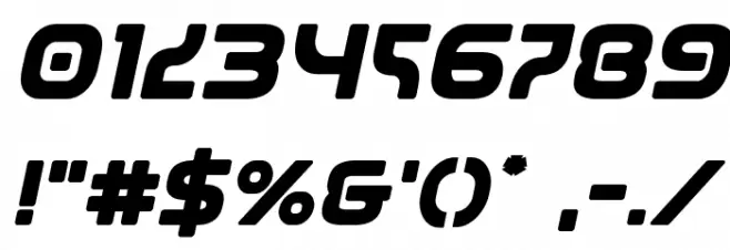 Universal Jack Bold Italic Font OTHER CHARS