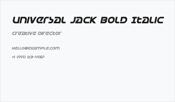 Universal Jack Bold Italic Business Card