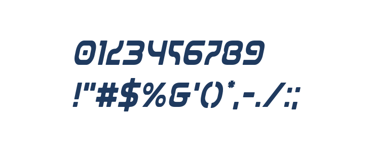 Universal Jack Condensed Italic Other Characters