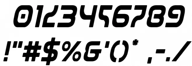 Universal Jack Condensed Italic Font OTHER CHARS