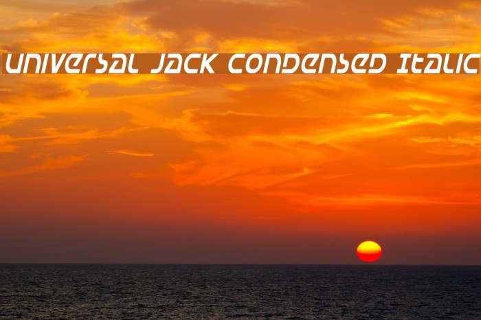 Universal Jack Condensed Italic Example 2
