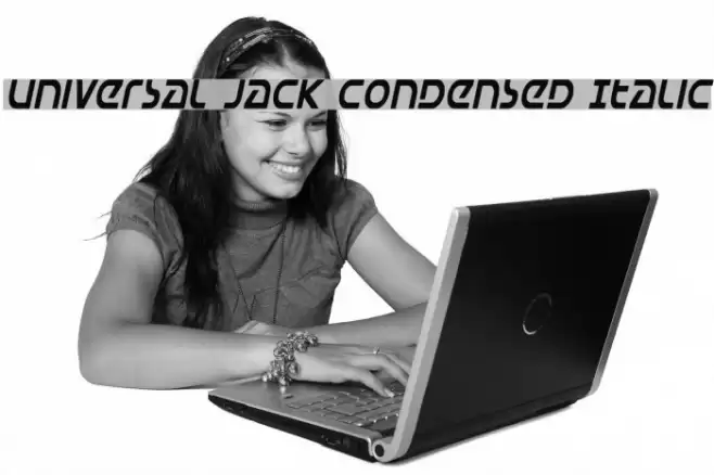 Universal Jack Condensed Italic Font examples
