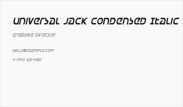 Universal Jack Condensed Italic Business Card
