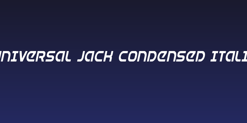Universal Jack Condensed Italic Social Header