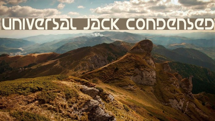 Universal Jack Condensed Font examples