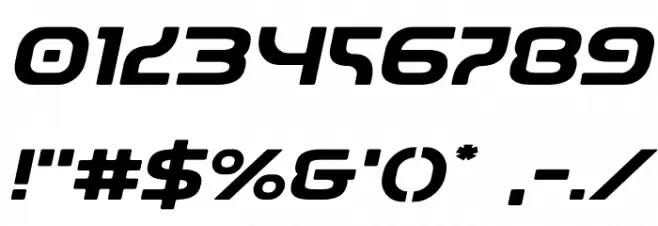 Universal Jack Expanded Italic Font OTHER CHARS