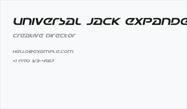 Universal Jack Expanded Italic Business Card