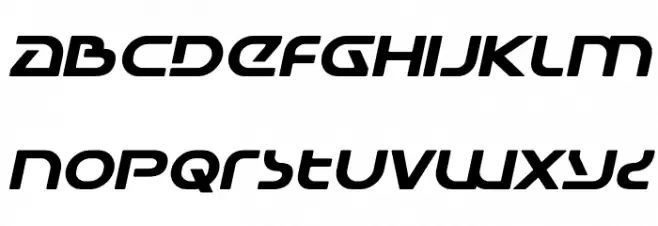 Universal Jack Expanded Italic Schriftart Kleinbuchstaben