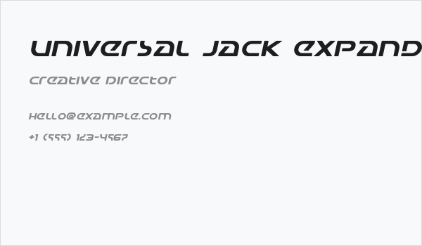 Universal Jack Expanded Italic Business Card