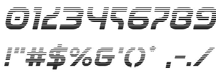 Universal Jack Gradient Italic Font OTHER CHARS