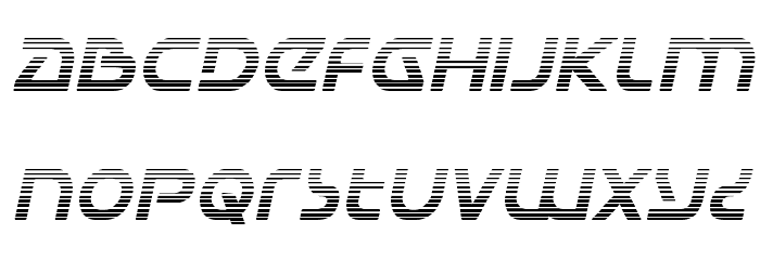 Universal Jack Gradient Italic Font LOWERCASE