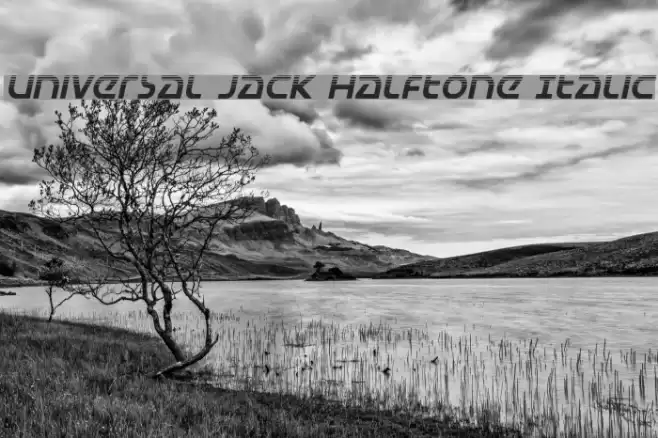 Universal Jack Halftone Italic Font examples