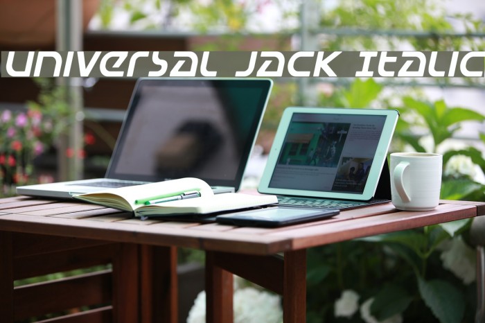 Universal Jack Italic フォント examples