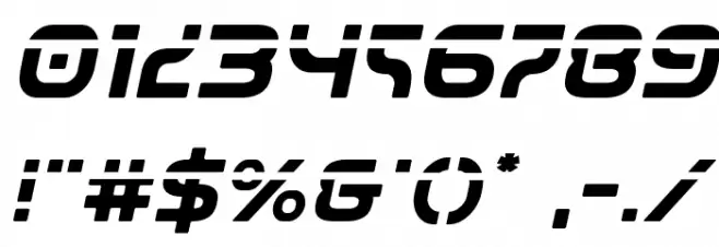 Universal Jack Laser Italic Font OTHER CHARS