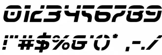 Universal Jack Laser Italic Font OTHER CHARS