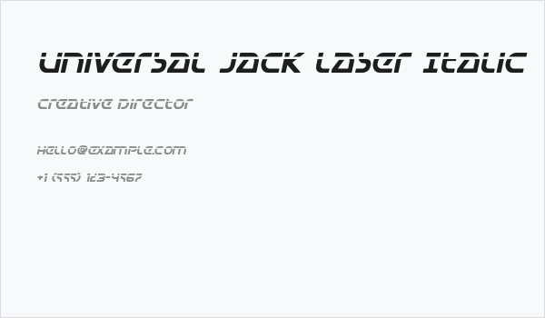Universal Jack Laser Italic Business Card