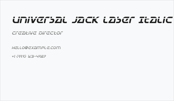 Universal Jack Laser Italic Business Card