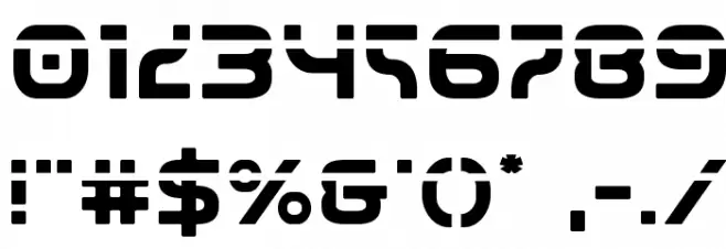 Universal Jack Laser Font OTHER CHARS