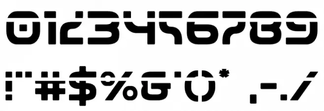 Universal Jack Laser Font OTHER CHARS