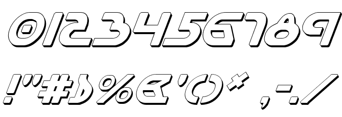 Universal Jack Shadow Italic フォント その他の文字