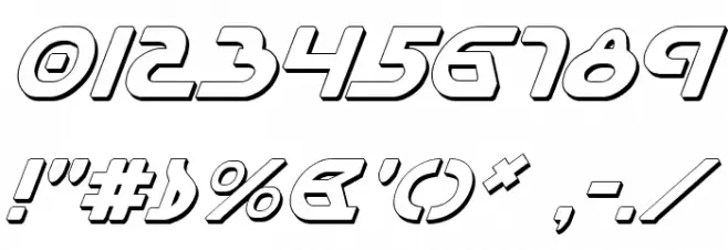 Universal Jack Shadow Italic フォント その他の文字