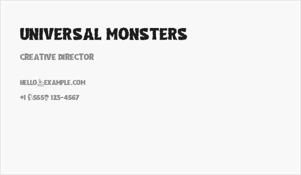 Universal Monsters Business Card