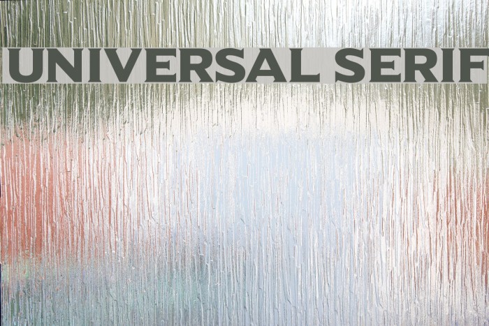 Universal Serif Font examples