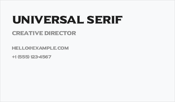 Universal Serif Business Card
