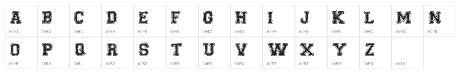 Universal-college_DEMO-version Character Map