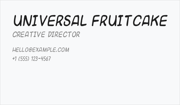 Universal fruitcake Business Card