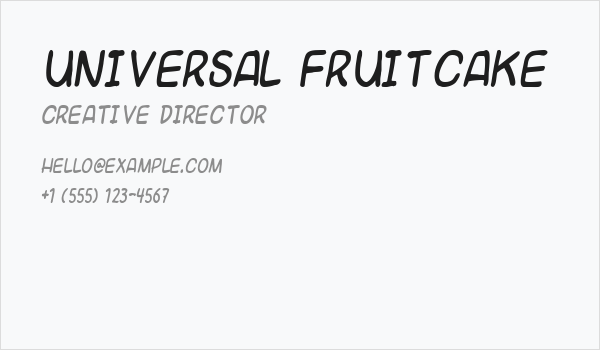Universal fruitcake Business Card
