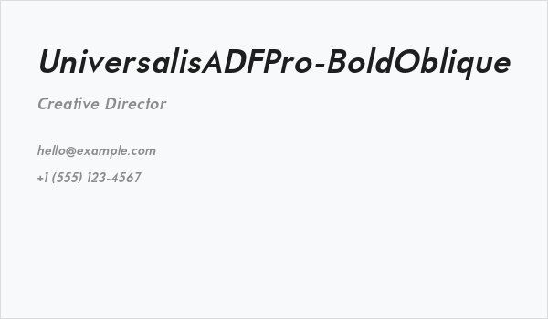 UniversalisADFPro-BoldOblique Business Card