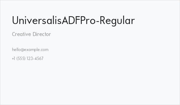 UniversalisADFPro-Regular Business Card