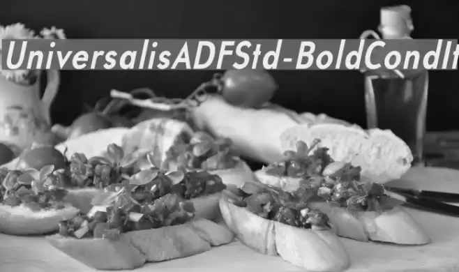 UniversalisADFStd-BoldCondIt Font examples