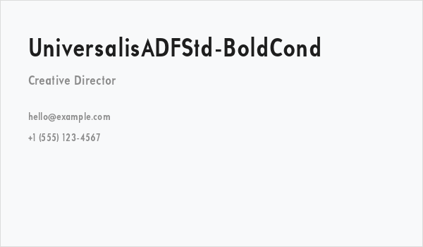 UniversalisADFStd-BoldCond Business Card