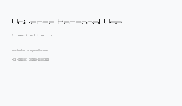 Universe Personal Use Business Card