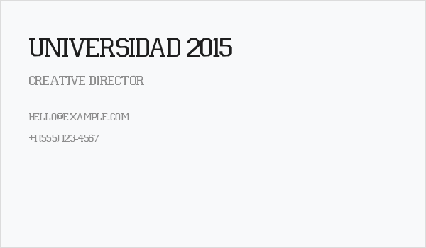 Universidad 2015 Business Card
