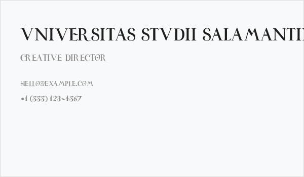 Universitas Studii Salamantini Business Card
