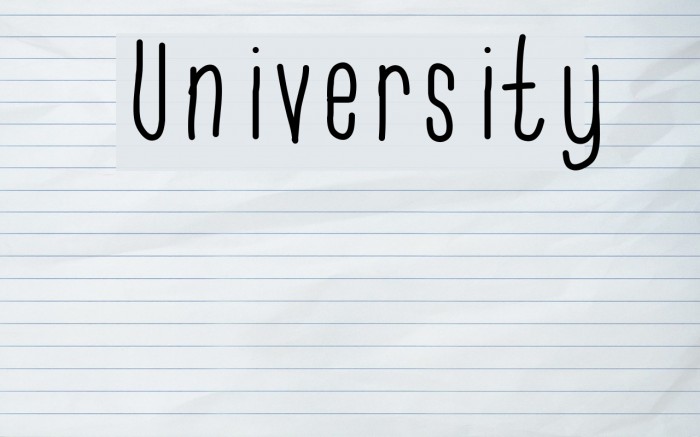 University Font examples