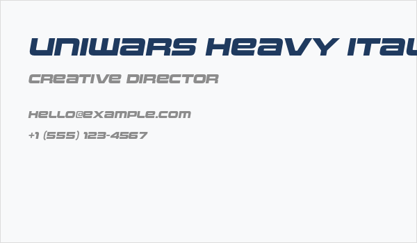 Uniwars Heavy Italic Business Card