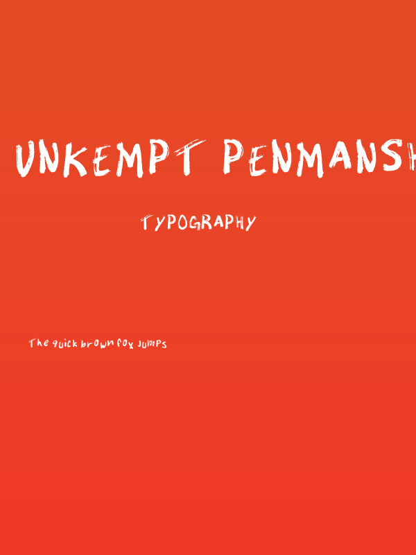 Unkempt Penmanship Regular Poster