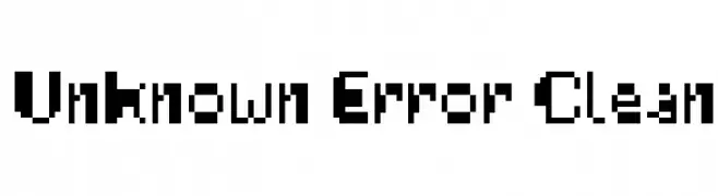 Unknown Error Clean  Frei Schriftart Herunterladen